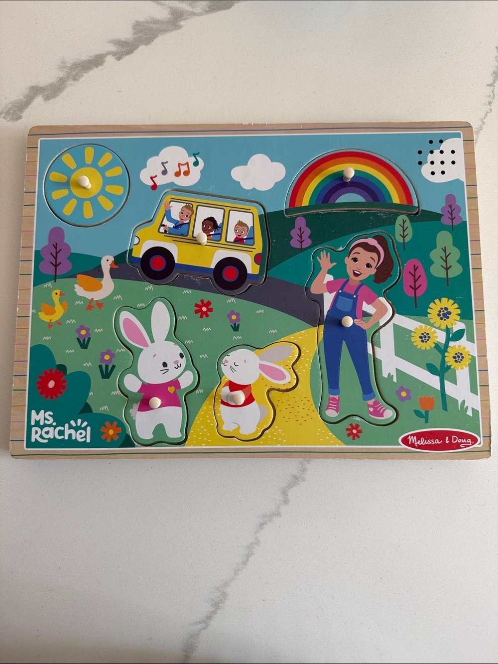 Melissa & Doug and Ms Rachel peg song sound puzzle